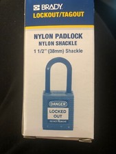 BRADY Nylon Lockout Padlock 1-1/2 LOCK OUT KEY 1.5 Shackle KD tagout