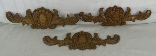 Antico frontone francese 8" abbellimento legno rovere -corona orologio -parte superiore -salvataggio - Foto 2 di 14