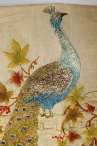 Antiker handgeknüpfter PFAU Teppich Kunst Wolle, Seide Wandteppich Wandbehang 31"×21" - Bild 2 von 24