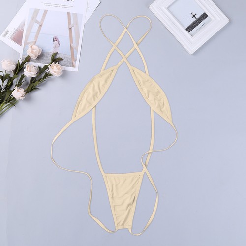 Women's Lingerie Set Micro Mini Bikini Thong Cross Criss Teddy Bodysuit Swimwear - Bild 35 von 35