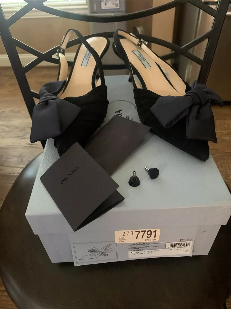 Prada bow shop slingback