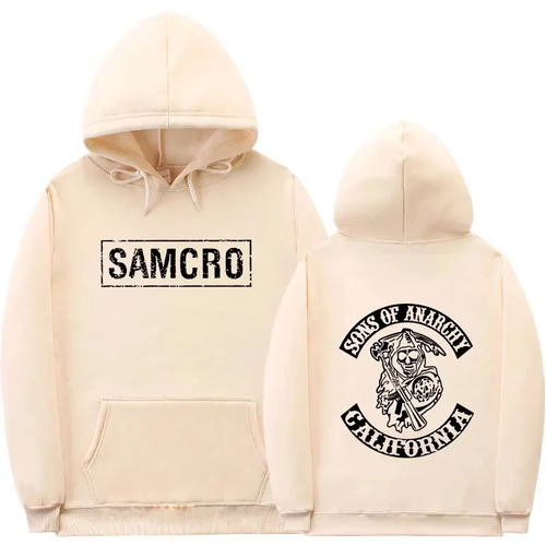 Sudadera con Capucha Estampado Doble Cara Prendas para el torso Hijos de la Anarquía SAMCRO Hombres Mujeres Moda - Imagen 11 de 21