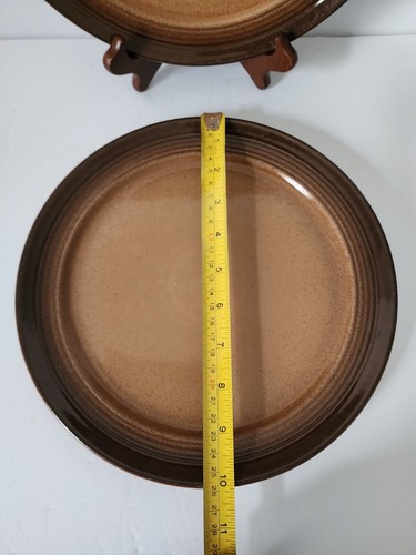 Hoganas Keramik Park Brown Plate Sweden, Set of 2 Dinner Plates - Picture 6 of 10