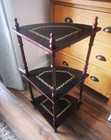 Vintage Brown Wooden Corner Shelving Unit | Retro Mahogany What-Not 