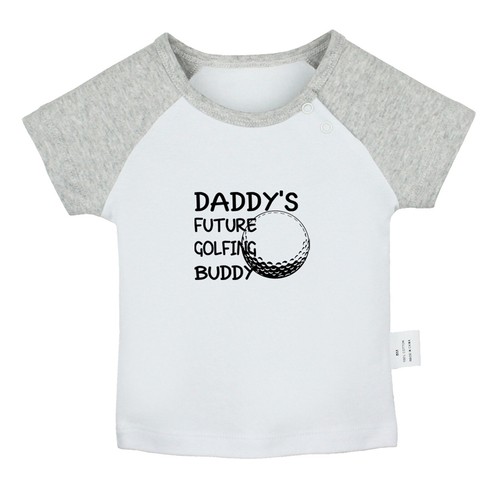 Daddy's Future Golfing Buddy Funny Tshirt Baby T-shirts Newborn Graphic Tee Tops - Picture 6 of 17