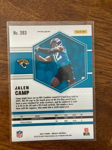 2021 Mosaic Football Jalen Camp Silver Mosaic Prizm Rookie Card Jaguars - Bild 2 von 2