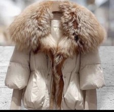 Women's Winter Jacket with Natural Fox Fur  Goose Down  New