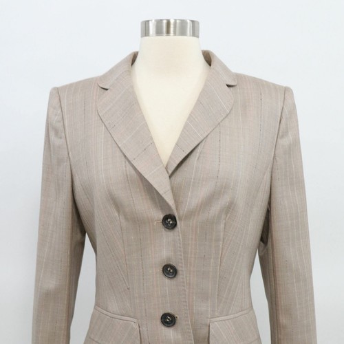 Escada Blazer Jacket Womens Wool Silk Pleated Back Peplum US8 D38 Career - Picture 3 of 12