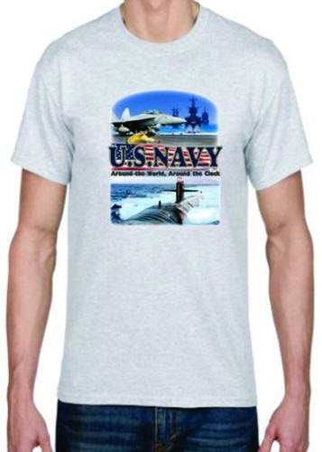 Adult DryBlend® T-Shirt - ( US NAVY SHIELD - AMERICAN PRIDE / MILITARY ) - Picture 16 of 29