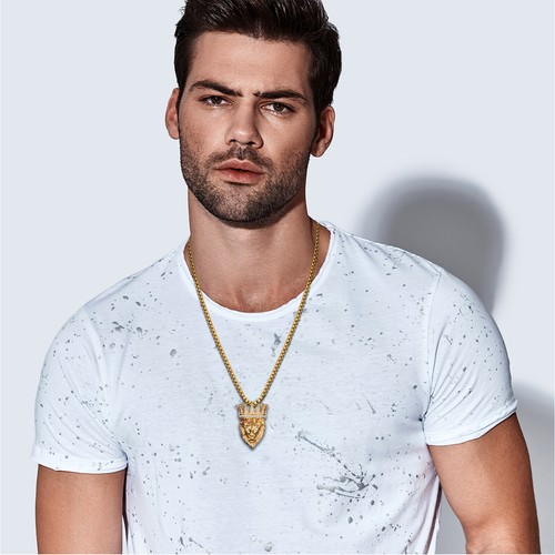 Cool Mens Gold Plated Stainless Steel Lion King Head Pendant Necklace Chain 22" - Picture 7 of 58