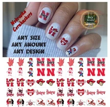 Nebraska Cornhuskers Waterslide Nail Decals Set Of 50 Bonus & Instructions