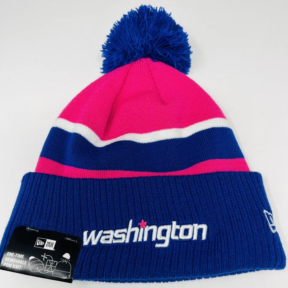New Era NBA Washington Wizards City Gorro Tobogán Invierno Sombrero Azul Rosa OSFM Foto 2 de 4