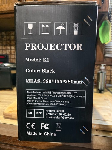 WiMius 1080P LED Projector K1 5G WiFi Bluetooth Uses Fire Stick PC DVD PS5 Cell - Picture 3 of 10
