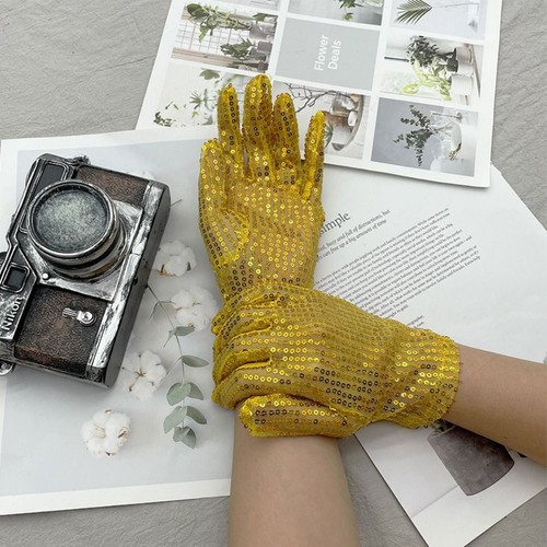 Stage Performance Sequins Gloves Dancing Show Women Mittens Adult Children - Picture 2 of 17