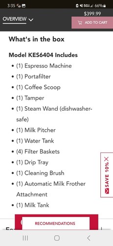 ☕️ SLEEK + Countertop Burista ☕️ Kitchenaid Espresso Machine with  Milk Frother  - Picture 4 of 10