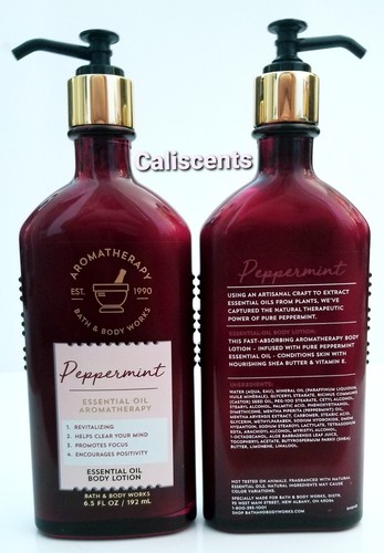 Bath & Body Works PEPPERMINT Aromatherapy Lotions 6.5 OZ NEW X2 - Picture 2 of 2