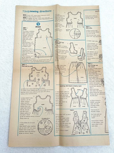 Simplicity 7949 Misses Evening Dress  2 Lengths Pattern Junior Sz 9 Bust 32 1968 - Picture 8 of 16