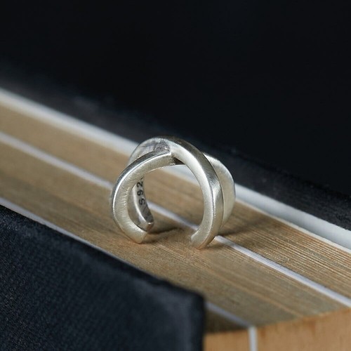 Vintage Men's Womens Ear Cuff 925 Sterling Silver Criss Cross Wrap Earring A1784 - Picture 13 of 19