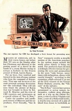 EDWARD R MURROW 1953 TV STAR CBS REPORTER & HIS FREASH NEWS FORMAT FEATURE