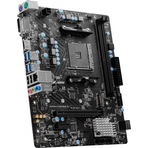 MSI B450M-A PRO MAX II AMD AM4 mATX DDR4 AMD Ryzen 5000 Gaming Motherboard - Picture 2 of 6