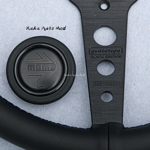 Volante 350mm MOMO Prototipo P5 Edición Negra Cuero Genuino - Imagen 8 de 12