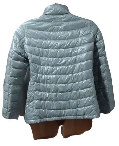 Arabella Addison Women Light Puffer Zip Jacket size 20 PaleBlueGrey Front Pocket - Picture 3 of 3