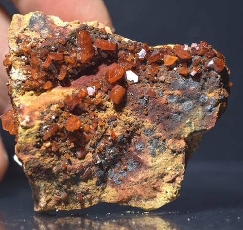 Gemmy Vanadinite Crystals on matrix from Mibladen, Midelt, Morocco - Picture 2 of 5