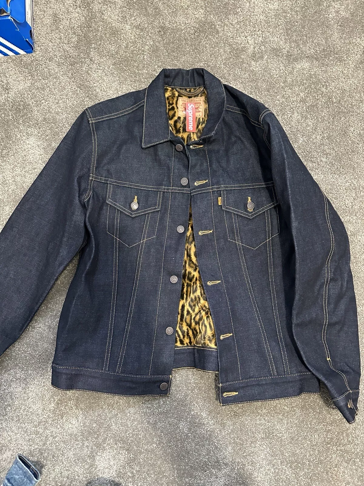 VESTE EN JEAN LÉOPARD DENIM SUPREME LEVI'S BLEU FONCÉ GRANDE TAILLE FW12 LEVIS NEUVE AVEC ÉTIQUETTE