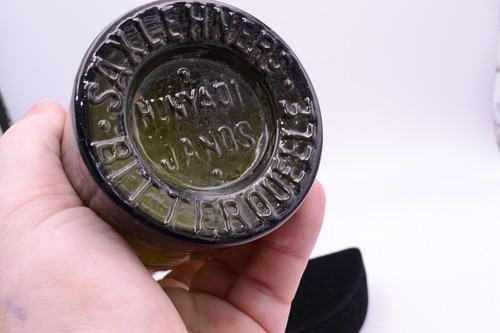 Antique Green Glass Bottle SAXLEHNERS BITTERQUELLE Hunyadi Janos Budapest Hungar - Picture 8 of 11
