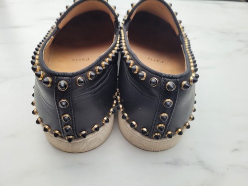 Christian Louboutin Black Studed Trainer Sneaker Flat Shoes UK 5 EU 38❤ - Picture 7 of 12