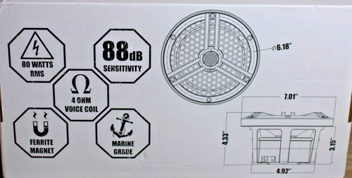 SKAR AUDIO SK65MB 6.5" 2-WAY MARINE FULL-RANGE 320 WATT SPEAKERS - PAIR (BLACK) - Picture 6 of 6