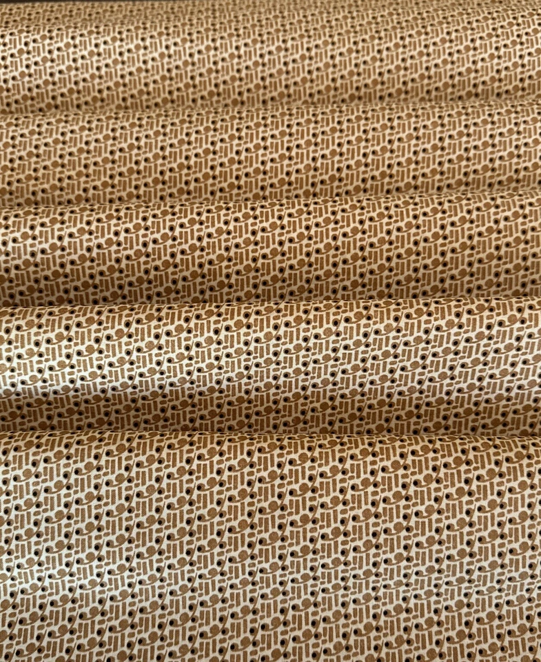 Tela de algodón texturizada festoneada punteada W43x6,8 yardas negro marrón y blanco Foto 4 de 4