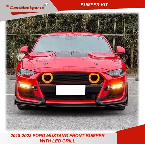 LED Grille Lights For 2018-2023 Ford Mustang GT500 Style Front Bumper Cover - Picture 2 of 6