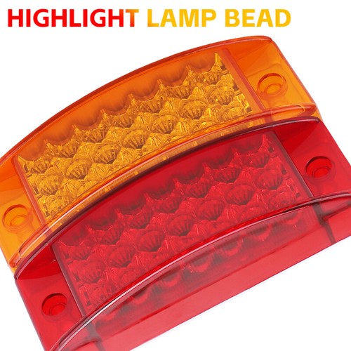 6" Amber/Red LED Turn Signal Side Marker Lights Universal Truck Trailer 21-LED - Picture 11 of 17