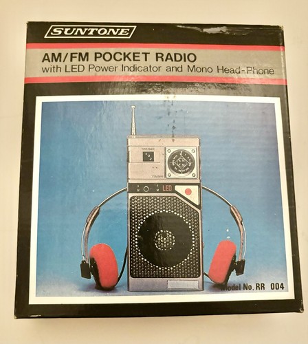 VTG Suntone RR505 Radio AM FM Pocket Headphones New. (4X) - Picture 2 of 3