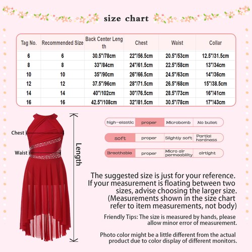 UK Girls Dance Dress Latin Dancewear Contemporary Leotard Ballet Skirt Rumba - Picture 45 of 86