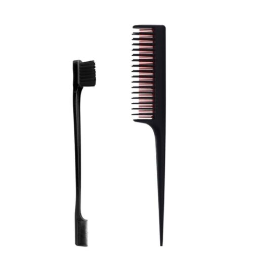 2pcs/set Makeup Edge Control Brush Kit 3-Row Teeth Teasing Combs  Barber - Afbeelding 1 van 11