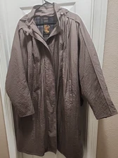 Foxrun Two By Gale Gould Womens Rain/Trench Coat Khaki Plaid Liner Unknown Size