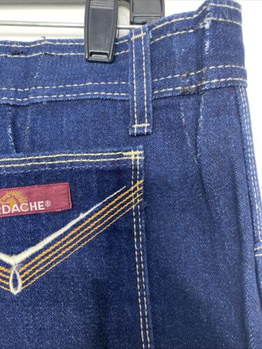 Vintage Jordache Jeans Men's 40x28.5 Blue Cotton Denim Boot Cut 80s Dark Wash - Picture 7 of 12