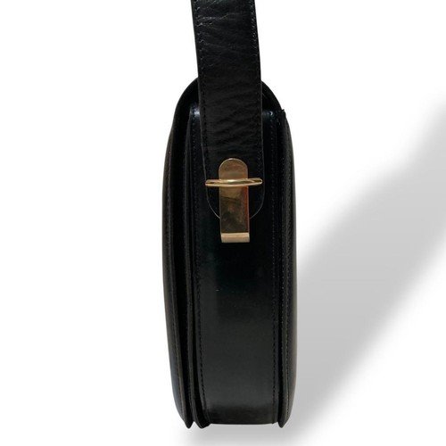 Bolso de Hombro Bally Cuero Negro Tono Dorado Herrajes B Metal Logo Bueno - Imagen 7 de 15