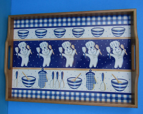 FS NIB Pillsbury Doughboy WOODEN SERVING TRAY / POPPIN' FRESH WALL DECOR 1998 - Picture 4 of 6