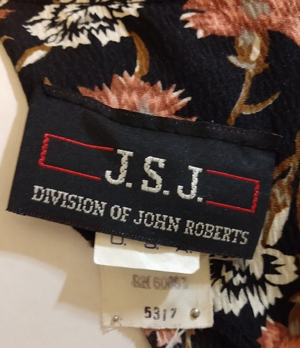 Vintage J.S.J. Blumen Rüschen Schößchen Damen Kleid Flügelärmel Größe 11-12 HERGESTELLT in den USA - Bild 6 von 8