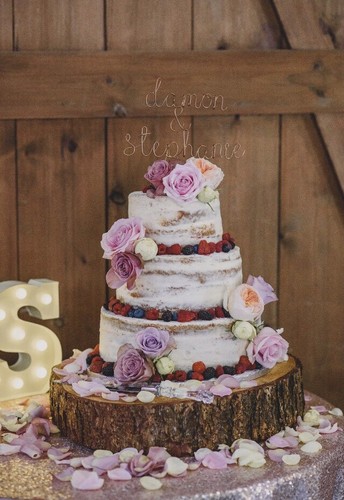 16" (40 cm) rebanada de tronco rústico, soporte para pastel de bodas de madera, pieza central - Imagen 9 de 13