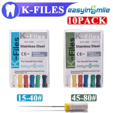 60X Endo K File Dental Stainless Steel Root Canal File Hand K-file 15-40#/45-80#