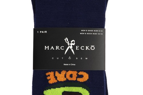 Marc Ecko Hard Core Avocado Crew Socks Dress Casual Novelty Men's Shoe Size 6-12 - Picture 3 of 4