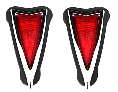 PAIR 1968 Pontiac Rear Side Marker Lens Lamp Light Chrome Bezel Trim Assembly