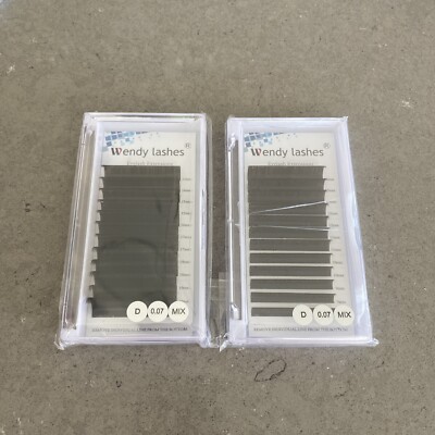 2Pk Wendy Lashes Eyelashes Extensions D 0.07 Mix  | New READ DESC