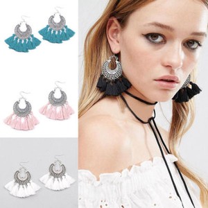 Women Bohemian Earrings Vintage Long Tassel Fringe Boho Dangle Earrings Handmade Women Bohemian Earrings Vintage Long Tassel Fringe Boho Dangle Earrings Handmade