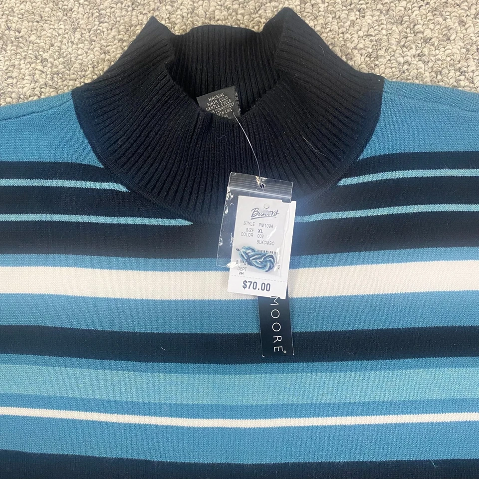 Suéter Preswick & Moore para mujer XL multicolor a rayas cuello falso borlas Foto 3 de 4