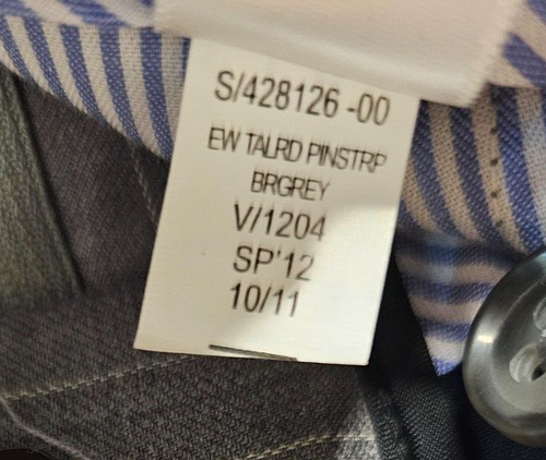 Banana Republic Mens Tailored Slim Fit Dress Pants 33x34 Pinstripe Flat Gray - Bild 8 von 15